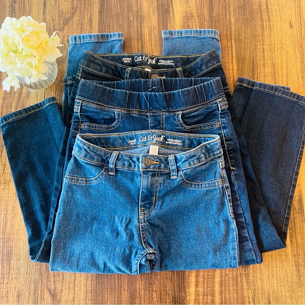 Bundle 3 Cat & Jack Girl Size 7  Blue Jeans 👖 👖👖